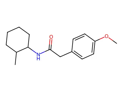 2-(4-methoxyphenyl)-N-(2-methylcyclohexyl)acetamide structure