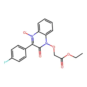 Ethyl 2-[3-(4-fluorophenyl)-4-oxido-2-oxoquinoxalin-4-ium-1-yl]oxyacetate structure