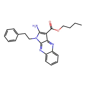butyl 2-amino-1-(2-phenylethyl)-1H-pyrrolo[2,3-b]quinoxaline-3-carboxylate structure