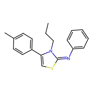 N-[(2Z)-4-(4-methylphenyl)-3-propyl-1,3-thiazol-2(3H)-ylidene]aniline structure
