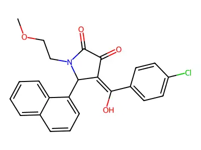 4-(4-chlorobenzoyl)-3-hydroxy-1-(2-methoxyethyl)-5-(naphthalen-1-yl)-2,5-dihydro-1H-pyrrol-2-one structure