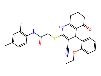 2-[[3-cyano-4-(2-ethoxyphenyl)-5-oxo-4,6,7,8-tetrahydro-1H-quinolin-2-yl]sulfanyl]-N-(2,4-dimethylphenyl)acetamide structure