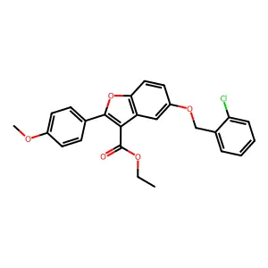 Ethyl 5-[(2-chlorophenyl)methoxy]-2-(4-methoxyphenyl)-1-benzofuran-3-carboxylate structure