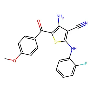 4-Amino-2-(2-fluoroanilino)-5-(4-methoxybenzoyl)thiophene-3-carbonitrile structure