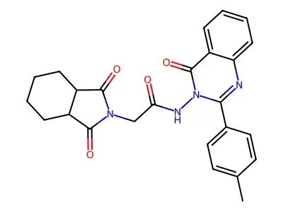 2-(1,3-dioxooctahydro-2H-isoindol-2-yl)-N-[2-(4-methylphenyl)-4-oxoquinazolin-3(4H)-yl]acetamide structure