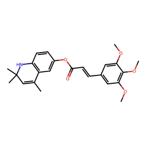 2,2,4-trimethyl-1,2-dihydroquinolin-6-yl (2E)-3-(3,4,5-trimethoxyphenyl)prop-2-enoate structure