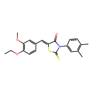 (Z)-3-(3,4-dimethylphenyl)-5-(4-ethoxy-3-methoxybenzylidene)-2-thioxothiazolidin-4-one structure