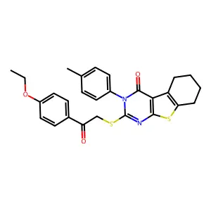 2-((2-(4-Ethoxyphenyl)-2-oxoethyl)thio)-3-(p-tolyl)-5,6,7,8-tetrahydrobenzo[4,5]thieno[2,3-d]pyrimidin-4(3H)-one structure