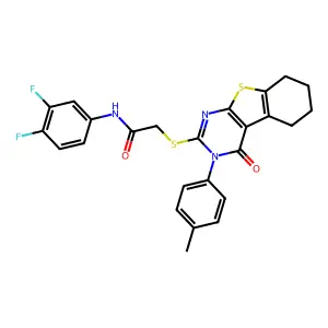 N-(3,4-difluorophenyl)-2-{[3-(4-methylphenyl)-4-oxo-3,4,5,6,7,8-hexahydro[1]benzothieno[2,3-d]pyrimidin-2-yl]sulfanyl}acetamide structure