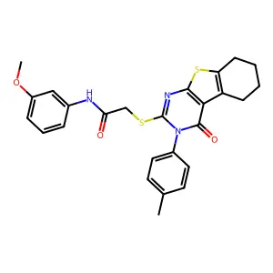 N-(3-methoxyphenyl)-2-{[3-(4-methylphenyl)-4-oxo-3,4,5,6,7,8-hexahydro[1]benzothieno[2,3-d]pyrimidin-2-yl]sulfanyl}acetamide structure