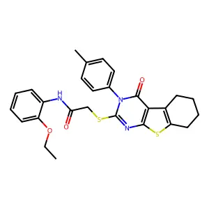 N-(2-ethoxyphenyl)-2-{[3-(4-methylphenyl)-4-oxo-3,4,5,6,7,8-hexahydro[1]benzothieno[2,3-d]pyrimidin-2-yl]sulfanyl}acetamide structure