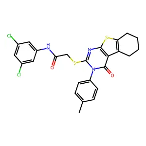 N-(3,5-dichlorophenyl)-2-{[3-(4-methylphenyl)-4-oxo-3,4,5,6,7,8-hexahydro[1]benzothieno[2,3-d]pyrimidin-2-yl]sulfanyl}acetamide structure