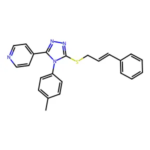 4-[4-(4-methylphenyl)-5-{[(2E)-3-phenylprop-2-en-1-yl]sulfanyl}-4H-1,2,4-triazol-3-yl]pyridine structure