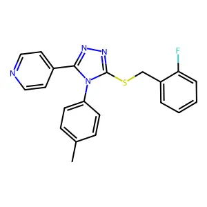 3-[(2-Fluorophenyl)methylthio]-4-(4-methylphenyl)-5-(4-pyridyl)-1,2,4-triazole structure