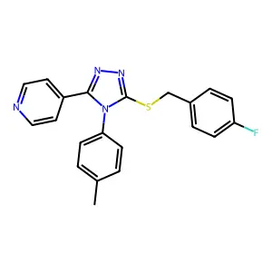 4-{5-[(4-fluorobenzyl)sulfanyl]-4-(4-methylphenyl)-4H-1,2,4-triazol-3-yl}pyridine structure