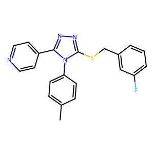 3-[(3-Fluorophenyl)methylthio]-4-(4-methylphenyl)-5-(4-pyridyl)-1,2,4-triazole structure