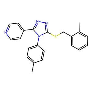 4-(4-Methylphenyl)-3-[(2-methylphenyl)methylthio]-5-(4-pyridyl)-1,2,4-triazole structure