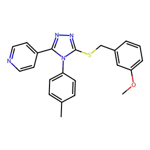 4-[5-[(3-methoxyphenyl)methylsulfanyl]-4-(4-methylphenyl)-1,2,4-triazol-3-yl]pyridine structure
