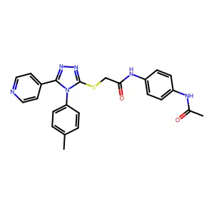N-[4-(acetylamino)phenyl]-2-{[4-(4-methylphenyl)-5-(pyridin-4-yl)-4H-1,2,4-triazol-3-yl]sulfanyl}acetamide structure