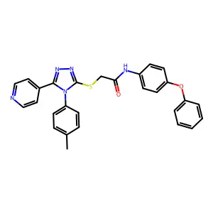 2-{[4-(4-methylphenyl)-5-(pyridin-4-yl)-4H-1,2,4-triazol-3-yl]sulfanyl}-N-(4-phenoxyphenyl)acetamide structure
