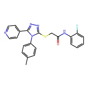 N-(2-fluorophenyl)-2-{[4-(4-methylphenyl)-5-(pyridin-4-yl)-4H-1,2,4-triazol-3-yl]sulfanyl}acetamide structure