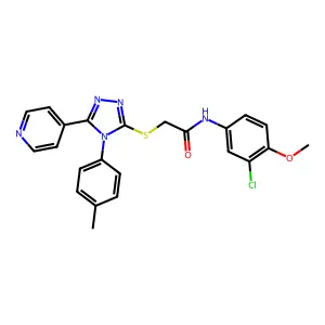 N-(3-chloro-4-methoxyphenyl)-2-{[4-(4-methylphenyl)-5-(pyridin-4-yl)-4H-1,2,4-triazol-3-yl]sulfanyl}acetamide structure