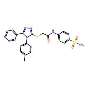2-{[4-(4-methylphenyl)-5-(pyridin-4-yl)-4H-1,2,4-triazol-3-yl]sulfanyl}-N-(4-sulfamoylphenyl)acetamide structure