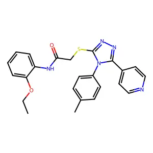 N-(2-ethoxyphenyl)-2-{[4-(4-methylphenyl)-5-(pyridin-4-yl)-4H-1,2,4-triazol-3-yl]sulfanyl}acetamide structure