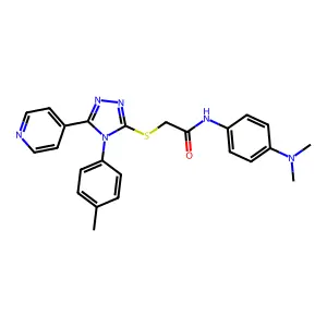 N-[4-(dimethylamino)phenyl]-2-{[4-(4-methylphenyl)-5-(pyridin-4-yl)-4H-1,2,4-triazol-3-yl]sulfanyl}acetamide structure