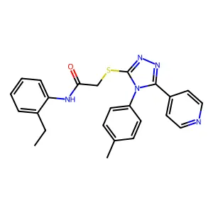 N-(2-ethylphenyl)-2-{[4-(4-methylphenyl)-5-(pyridin-4-yl)-4H-1,2,4-triazol-3-yl]sulfanyl}acetamide structure