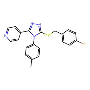 4-{5-[(4-bromobenzyl)sulfanyl]-4-(4-methylphenyl)-4H-1,2,4-triazol-3-yl}pyridine structure