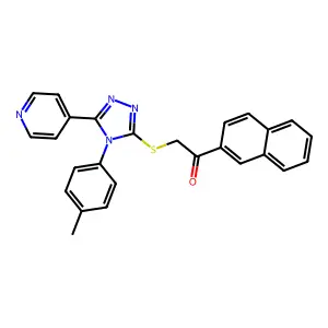 2-{[4-(4-METHYLPHENYL)-5-(4-PYRIDINYL)-4H-1,2,4-TRIAZOL-3-YL]SULFANYL}-1-(2-NAPHTHYL)ETHANONE structure