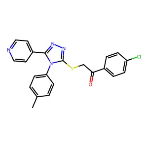 1-(4-CHLOROPHENYL)-2-{[4-(4-METHYLPHENYL)-5-(4-PYRIDINYL)-4H-1,2,4-TRIAZOL-3-YL]SULFANYL}ETHANONE structure