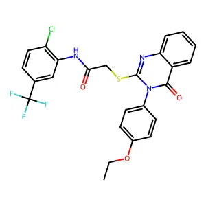 N-[2-chloro-5-(trifluoromethyl)phenyl]-2-{[3-(4-ethoxyphenyl)-4-oxo-3,4-dihydroquinazolin-2-yl]sulfanyl}acetamide structure