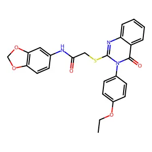 N-Benzo[1,3]dioxol-5-yl-2-[3-(4-ethoxy-phenyl)-4-oxo-3,4-dihydro-quinazolin-2-ylsulfanyl]-acetamide structure