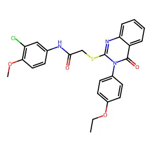 N-(3-chloro-4-methoxyphenyl)-2-{[3-(4-ethoxyphenyl)-4-oxo-3,4-dihydroquinazolin-2-yl]sulfanyl}acetamide structure