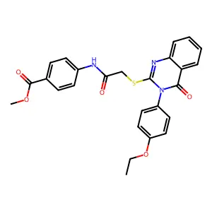 methyl 4-[[2-[3-(4-ethoxyphenyl)-4-oxoquinazolin-2-yl]sulfanylacetyl]amino]benzoate structure