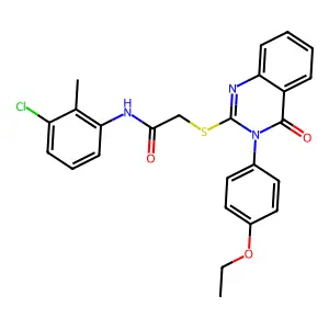 N-(3-chloro-2-methylphenyl)-2-{[3-(4-ethoxyphenyl)-4-oxo-3,4-dihydroquinazolin-2-yl]sulfanyl}acetamide structure