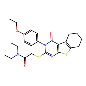 2-{[3-(4-ethoxyphenyl)-4-oxo-3,4,5,6,7,8-hexahydro[1]benzothieno[2,3-d]pyrimidin-2-yl]sulfanyl}-N,N-diethylacetamide structure