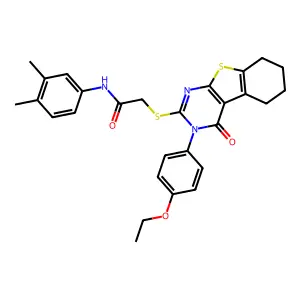 N-(3,4-dimethylphenyl)-2-{[3-(4-ethoxyphenyl)-4-oxo-3,4,5,6,7,8-hexahydro[1]benzothieno[2,3-d]pyrimidin-2-yl]sulfanyl}acetamide structure