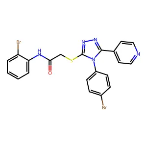 N-(2-bromophenyl)-2-{[4-(4-bromophenyl)-5-(pyridin-4-yl)-4H-1,2,4-triazol-3-yl]sulfanyl}acetamide structure