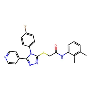2-{[4-(4-bromophenyl)-5-(pyridin-4-yl)-4H-1,2,4-triazol-3-yl]sulfanyl}-N-(2,3-dimethylphenyl)acetamide structure