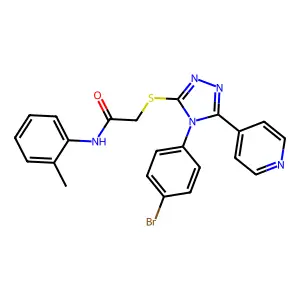 2-{[4-(4-bromophenyl)-5-(pyridin-4-yl)-4H-1,2,4-triazol-3-yl]sulfanyl}-N-(2-methylphenyl)acetamide structure