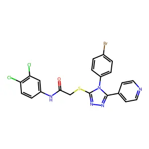 2-{[4-(4-bromophenyl)-5-(pyridin-4-yl)-4H-1,2,4-triazol-3-yl]sulfanyl}-N-(3,4-dichlorophenyl)acetamide structure