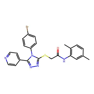 2-{[4-(4-bromophenyl)-5-(pyridin-4-yl)-4H-1,2,4-triazol-3-yl]sulfanyl}-N-(2,5-dimethylphenyl)acetamide structure