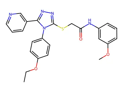 2-{[4-(4-ethoxyphenyl)-5-(pyridin-3-yl)-4H-1,2,4-triazol-3-yl]sulfanyl}-N-(3-methoxyphenyl)acetamide structure
