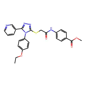 methyl 4-[({[4-(4-ethoxyphenyl)-5-(pyridin-3-yl)-4H-1,2,4-triazol-3-yl]sulfanyl}acetyl)amino]benzoate structure