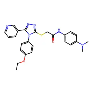 N-[4-(dimethylamino)phenyl]-2-{[4-(4-ethoxyphenyl)-5-(pyridin-3-yl)-4H-1,2,4-triazol-3-yl]sulfanyl}acetamide structure