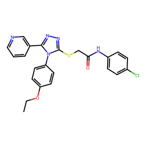 N-(4-chlorophenyl)-2-{[4-(4-ethoxyphenyl)-5-(pyridin-3-yl)-4H-1,2,4-triazol-3-yl]sulfanyl}acetamide structure