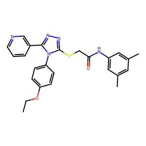 N-(3,5-dimethylphenyl)-2-{[4-(4-ethoxyphenyl)-5-(pyridin-3-yl)-4H-1,2,4-triazol-3-yl]sulfanyl}acetamide structure